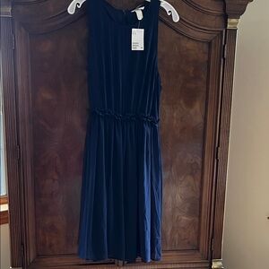 H&M Navy Blue Midi Dress